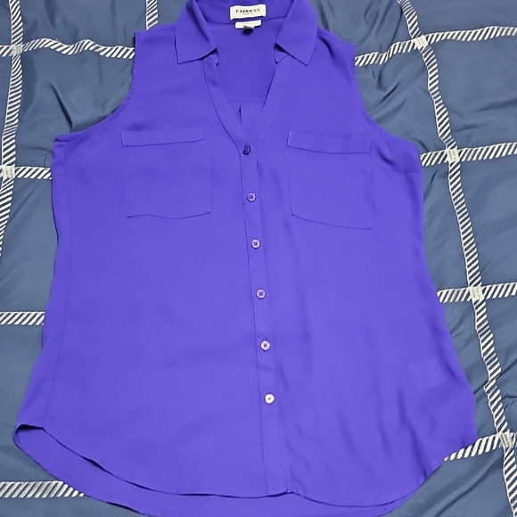 Express Royal Blue Sleeveless Blouse - Picture 1 of 6